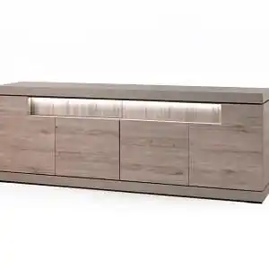 O&O Dressoir Millenium Eik Licht Grijs & Marmer