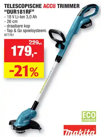 Hubo Makita Telescopische Accu Trimmer DUR181RF aanbieding