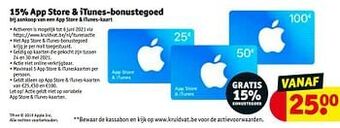 Kruidvat 15% app store + itunes-bonustegoed aanbieding