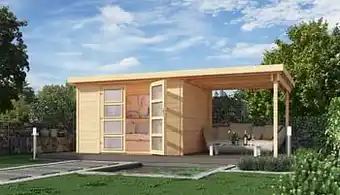 Brico Weka tuinhuis met overkapping 321 Type B GR5 250x529cm aanbieding