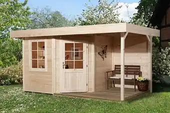 Brico Weka tuinhuis met overkapping 213 Type A GR2 298x298cm aanbieding