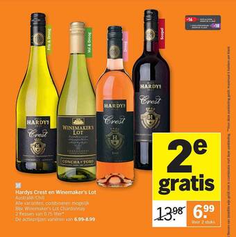 Albert Heijn Hardys Crest En Winemaker's Lot aanbieding