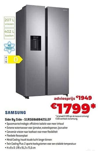 Exellent Samsung side by side - s1rs68a8842slef aanbieding