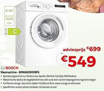 Exellent Bosch wasmachine - bowan280v8fg aanbieding