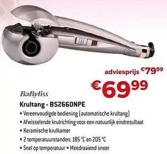 Exellent Babyliss krultang - bs2660npe aanbieding