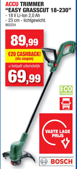Hubo Bosch Accu Trimmer Easy Grasscut 18-230 aanbieding