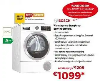 Exellent Bosch warmtepomp droogkast - bowtx88m40fg aanbieding