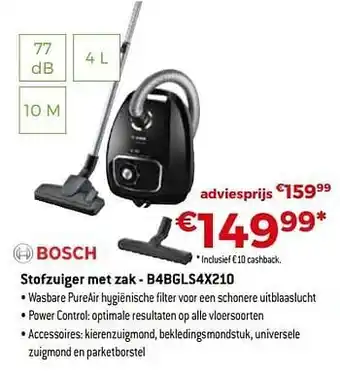 Exellent Bosch stofzuiger met zak - b4bgls4x210 aanbieding