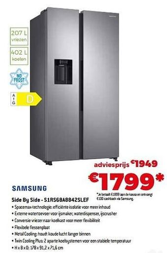 Exellent Samsung side by side - s1rs68a8842slef aanbieding