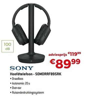 Exellent Sony hoofdtelefoon - somdrrf895rk aanbieding