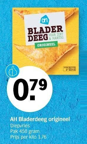Albert Heijn Ah bladerdeeg origineel aanbieding