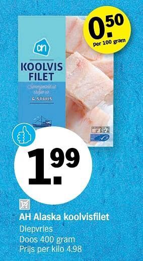Albert Heijn Ah alaska koolvisfilet aanbieding