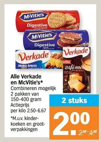Albert Heijn Alle verkade en mcvitie`s aanbieding