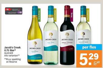 Albert Heijn Jacob's Creek 0.75 Liter aanbieding