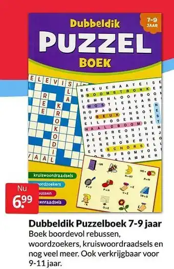 Boekenvoordeel Dubbeldik puzzelboek 7-9 jaar aanbieding
