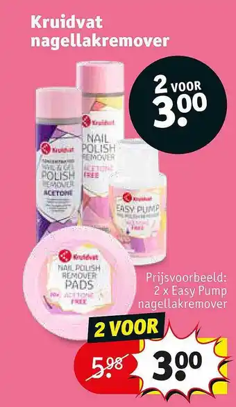Kruidvat Prijsvoorbeeld: 2 X Easy Pump Nagellakremover aanbieding