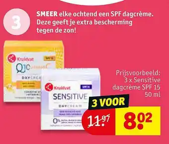 Kruidvat Prijsvoorbeeld: 3 X Sensitive Dagcrème Spf 15 50 Ml aanbieding