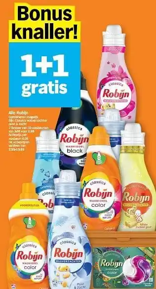 Albert Heijn Classics wasverzachter puur + zacht aanbieding