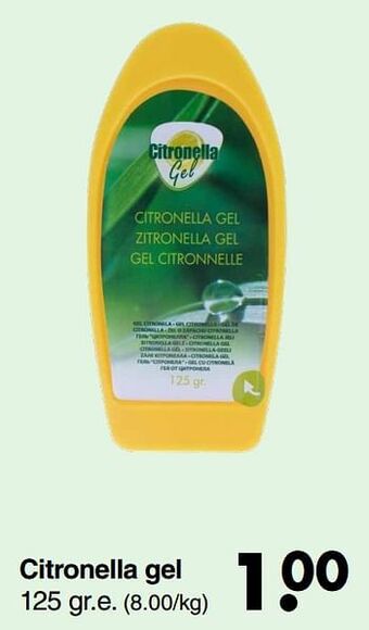 Wibra Citronella gel aanbieding