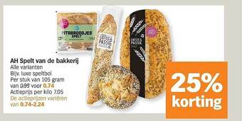 Albert Heijn Ah Spelt Van De Bakkerij aanbieding