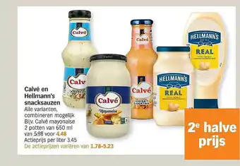 Albert Heijn Calvé En Hellmann's Snacksauzen aanbieding