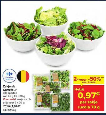 Carrefour Zakje Sla aanbieding