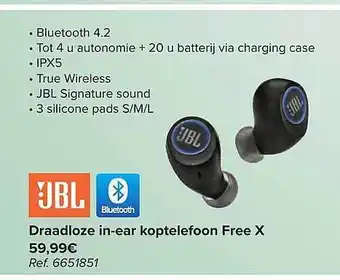 Carrefour Draadloze In Ear Koptelefoon Free X aanbieding