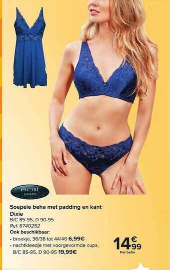 Carrefour Soepele Beha Met Padding En Kant Dixie aanbieding