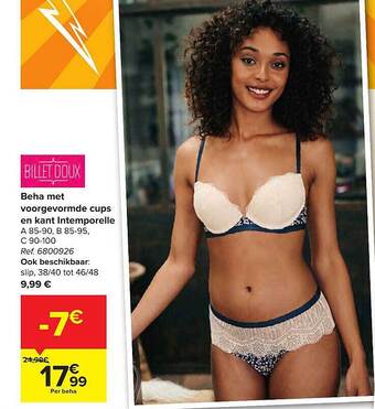 Carrefour Beha Met Voorgevormde Cups En Kant Intemporelle aanbieding