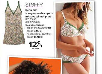 Carrefour Beha Met Voorgevormde Cups In Microvezel Met Print aanbieding