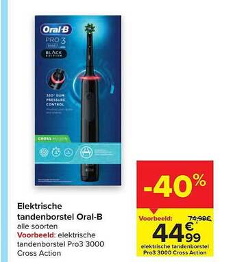Carrefour Elektrische Tandenborstel Oral B aanbieding