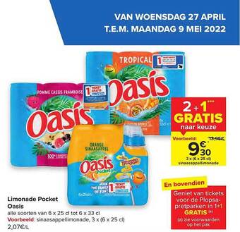 Carrefour Limonade Pocket Oasis aanbieding