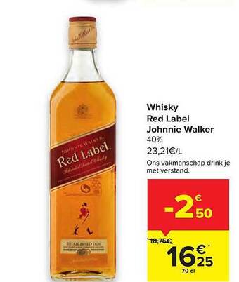 Carrefour Whisky Red Label Johnnie Walker aanbieding
