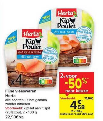 Carrefour Fijne Vleeswaren Herta aanbieding
