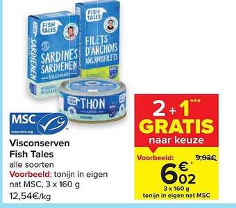 Carrefour Visconserven Fish Tales aanbieding