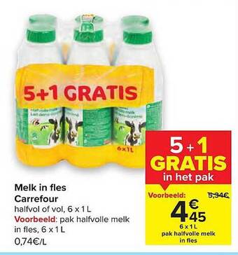 Carrefour Melk In Fles aanbieding