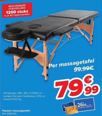 Carrefour Houten Massagetafel aanbieding