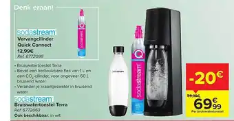 Carrefour Vervangcilinder Quick Connect, Bruiswatertoestel Terra aanbieding