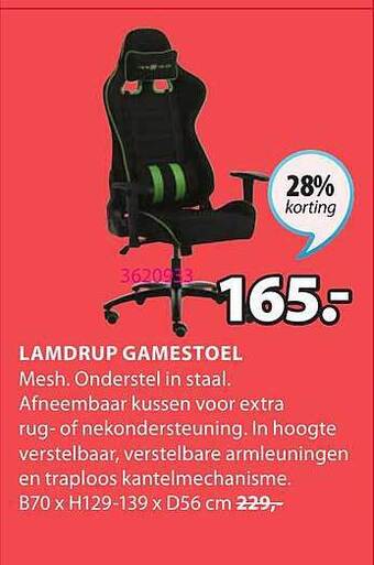 Jysk Lamdrup Gamestoel aanbieding