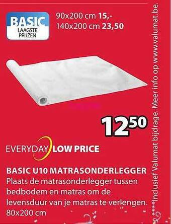 Jysk Basic U10 Matrasonderlegger aanbieding