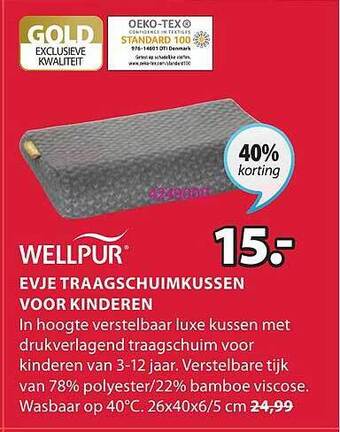 Jysk Evje Traagschuimkussen Voor Kinderen aanbieding