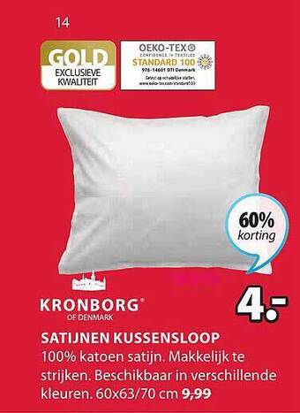 Jysk Satijnen Kussensloop aanbieding