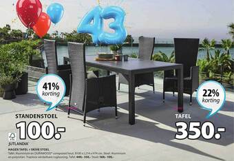 Jysk Standenstoel, Tafel aanbieding