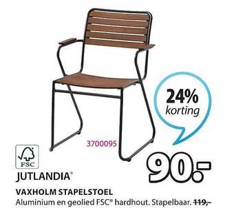 Jysk Vaxholm Stapelstoel aanbieding