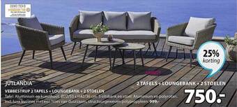 Jysk Vebbestrup 2 Tafels, Loungebank, 2 Stoelen aanbieding