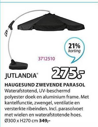 Jysk Haugesund Zwevende Parasol aanbieding