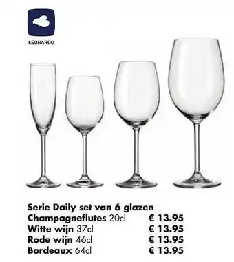 Multi bazar Serie Daily Set Van 6 Glazen aanbieding