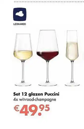 Multi bazar Glazen Puccini aanbieding