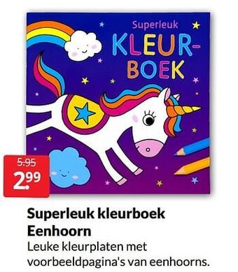 Boekenvoordeel Superleuk kleurboek eenhoorn aanbieding