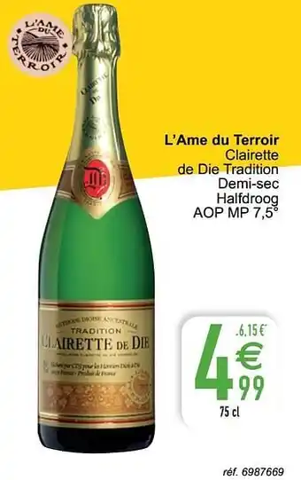Cora L’ame du terroir clairette de die tradition demi-sec halfdroog aop mp aanbieding